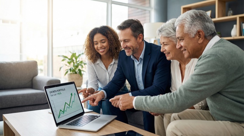 Investitori che analizzano il portafoglio